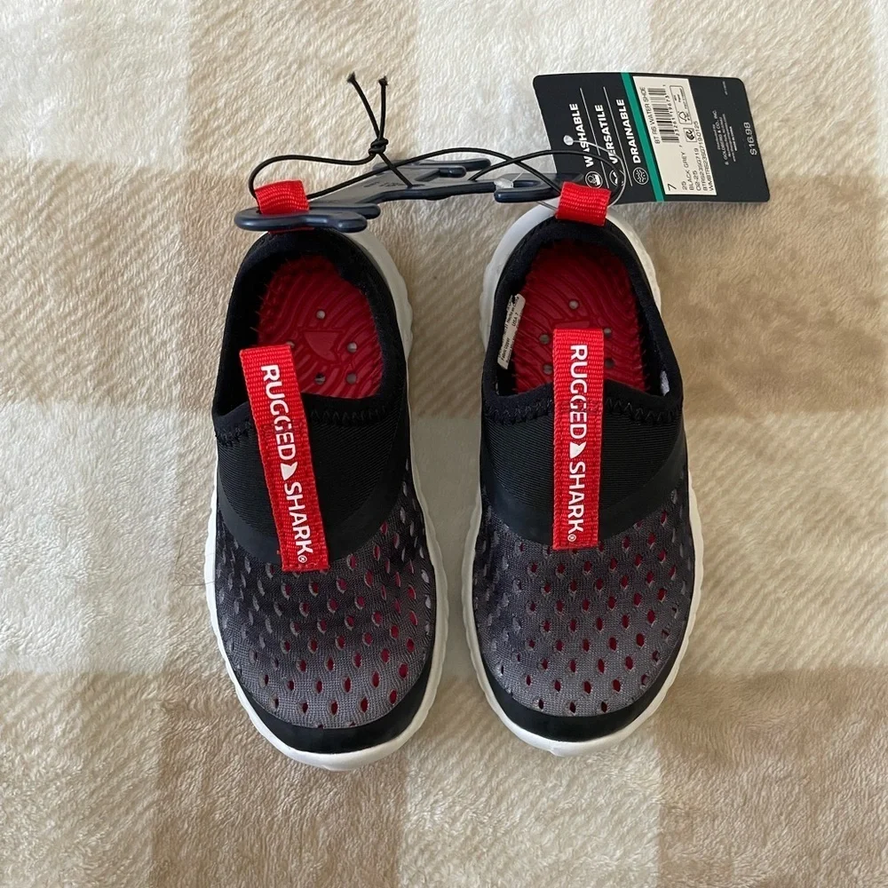 Kids Black and Red Slip-On Water Shoes NWT